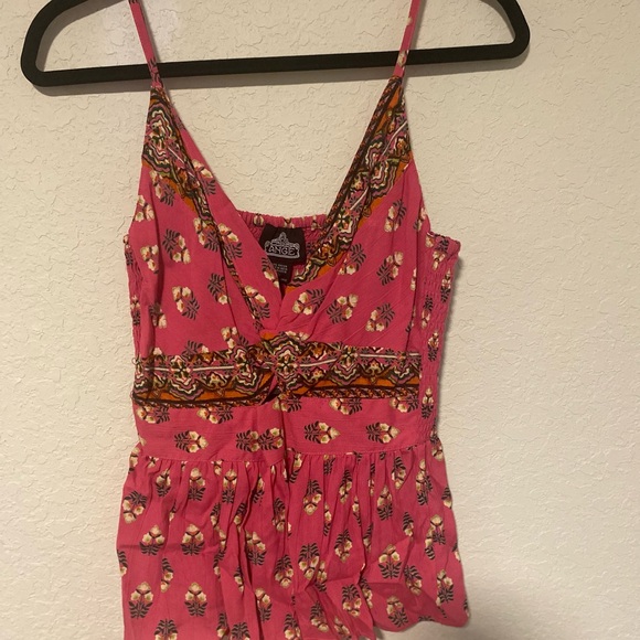 Angie Floral Pink and Orange tank top - Picture 2 of 6